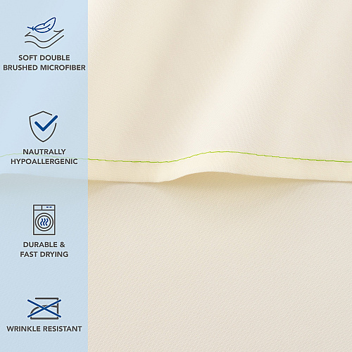 Host & Home Microfiber Flat Sheets King - Ivory W/ Green Hem - Pack Of 6 (P-MFS-108110-IV)