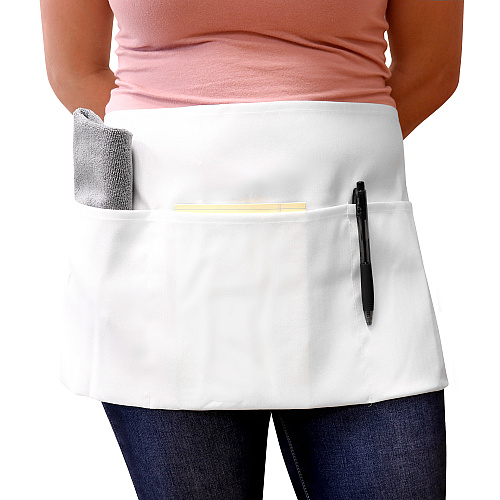 Mariposa Waist Apron 26x12 White, Pack Of 12 (P-WAISTAPRON-WHT)