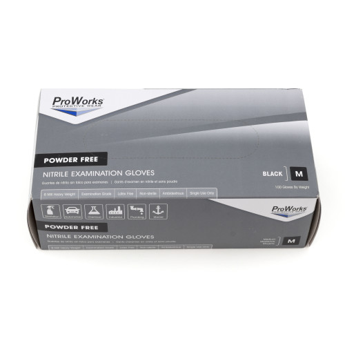 Safety Zone Nitrile Powder Free 7 Mil Exam Gloves - Black, Med - Box Of 100 (GL-N107FM)