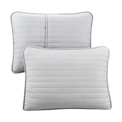 Host & Home Brushed Microfiber Quilt Set - Twin, Light Gray - 1 Set (P-MFQT-TWSET-LG)