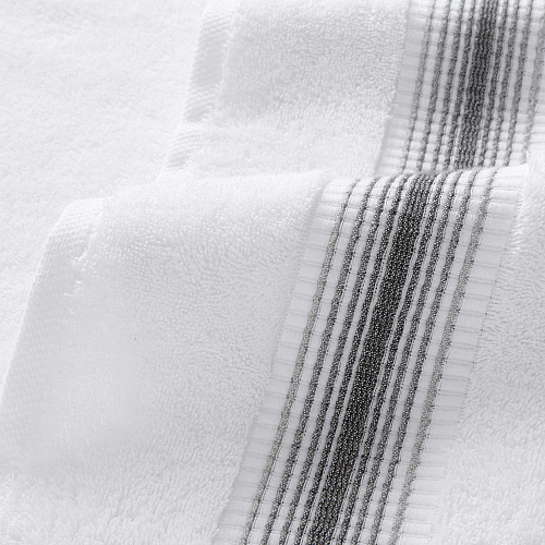 Aston & Arden Turkish Striped Washcloth 13x13 Pewter - Pack Of 8 (WC-STT-1313-1.75-PTR)