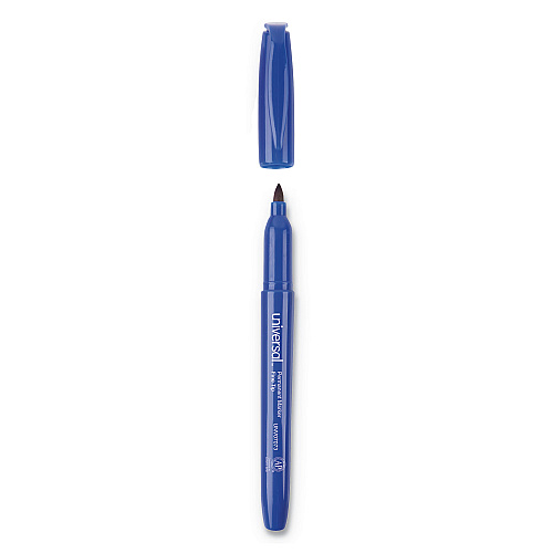 Universal Pen-Style Permanent Marker, Fine Bullet Tip, Blue, Dozen (UNV07073)