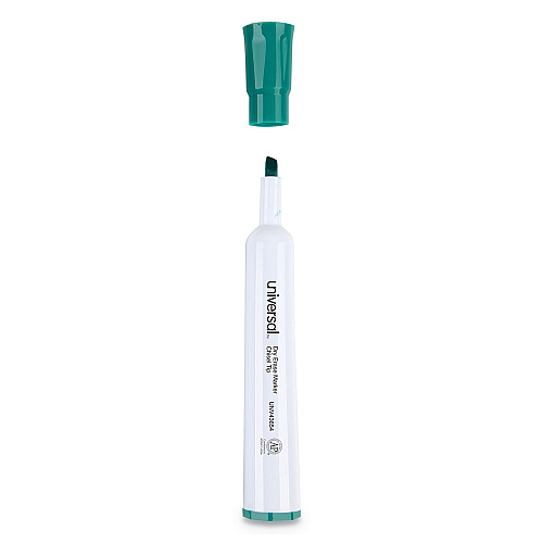 Universal Dry Erase Marker, Broad Chisel Tip, Green, Dozen (UNV43654)