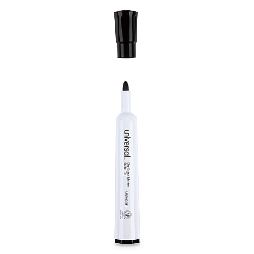 Universal Dry Erase Marker, Medium Bullet Tip, Black, Dozen (UNV43681)