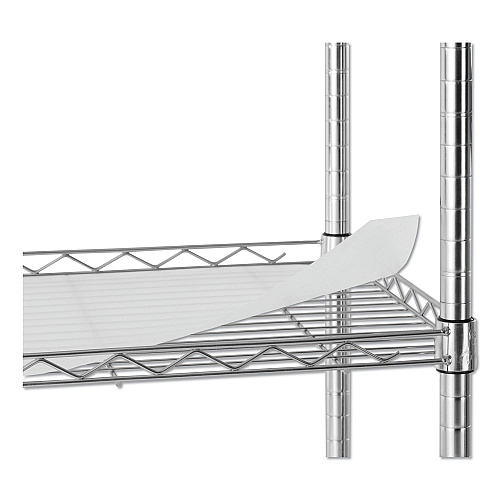 Alera Three-Shelf Wire Cart with Liners, Metal, 3 Shelves, 450 lb Capacity, 24" x 16" x 39", Silver (ALESW322416SR)