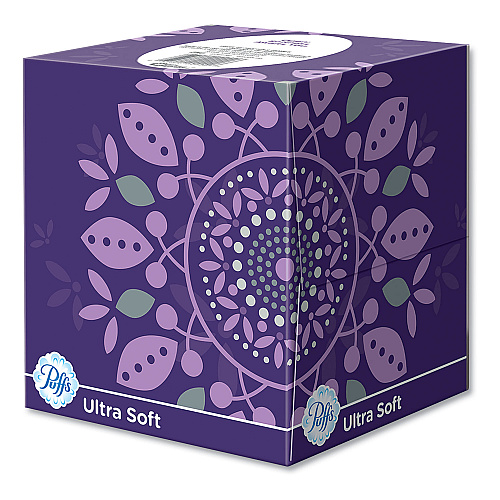 Puffs Ultra Soft Facial Tissue, 2-Ply, White, 56 Sheets/Box, 4 Boxes/Pack, 6 Packs/Carton (35295)