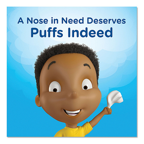 Puffs White Facial Tissue, 2-Ply, White, 180 Sheets/Box, 3 Boxes/Pack, 8 Packs/Carton (87615)