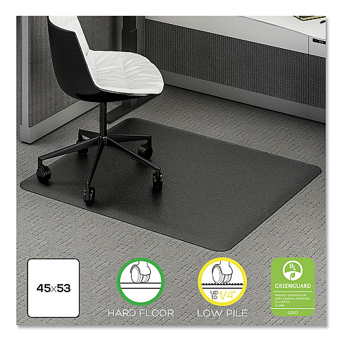 Deflecto Ergonomic Sit Stand Mat, 53 x 45, Black (CM24242BLKSS)