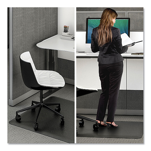 Deflecto Ergonomic Sit Stand Mat, 53 x 45, Black (CM24242BLKSS)