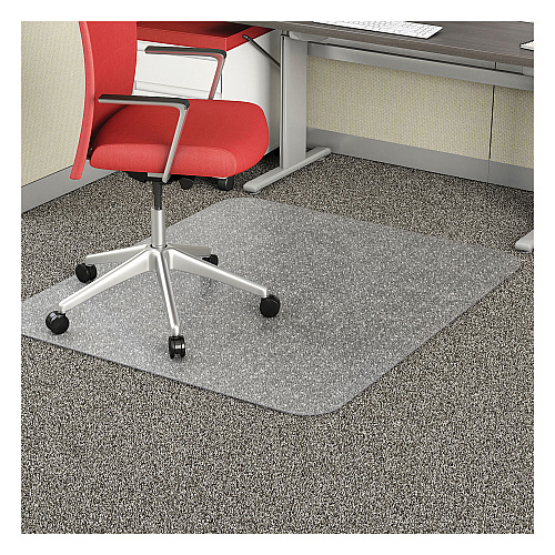 Deflecto EconoMat Occasional Use Chair Mat, Low Pile Carpet, Roll, 46 x 60, Rectangle, Clear (CM11442FCOM)