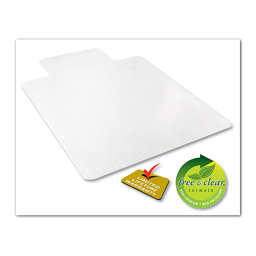 Deflecto RollaMat Frequent Use Chair Mat, Med Pile Carpet, Flat, 36 x 48, Lipped, Clear (CM15113)