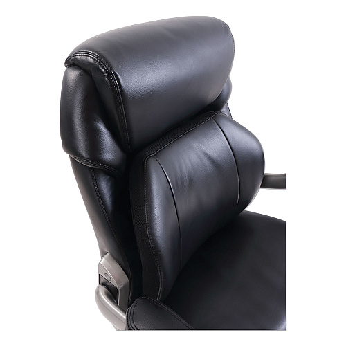 SertaPedic Cosset Mid-Back Executive Chair, Supports Up to 275 lb, 18.5" to 21.5" Seat Height, Black Seat/Back, Slate Base (48966)