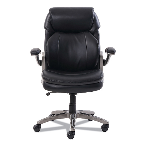 SertaPedic Cosset Mid-Back Executive Chair, Supports Up to 275 lb, 18.5" to 21.5" Seat Height, Black Seat/Back, Slate Base (48966)