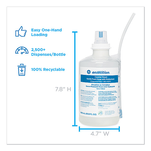 Georgia Pacific Professional GP enMotion Counter Mount Foam Soap Refill, Fragrance-Free, 1,800 mL, 2/Carton (42717)