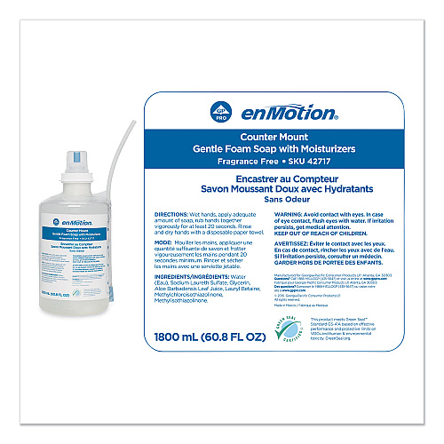 Georgia Pacific Professional GP enMotion Counter Mount Foam Soap Refill, Fragrance-Free, 1,800 mL, 2/Carton (42717)