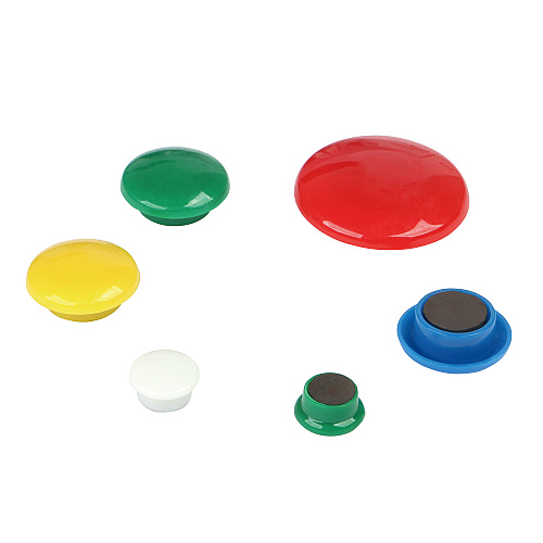 Universal Assorted Magnets, Circles, Assorted Colors, 0.63", 1", 1.63" Diameters, 30/Pack (UNV31250)