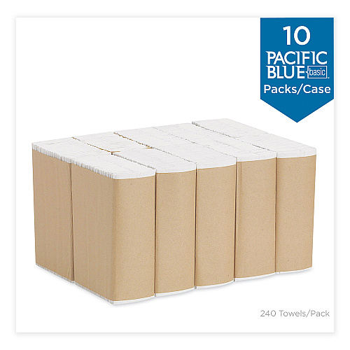 Pacific Blue&trade; Basic C-Fold Paper Towels, 1-Ply, White, 2400 Towels (20603)