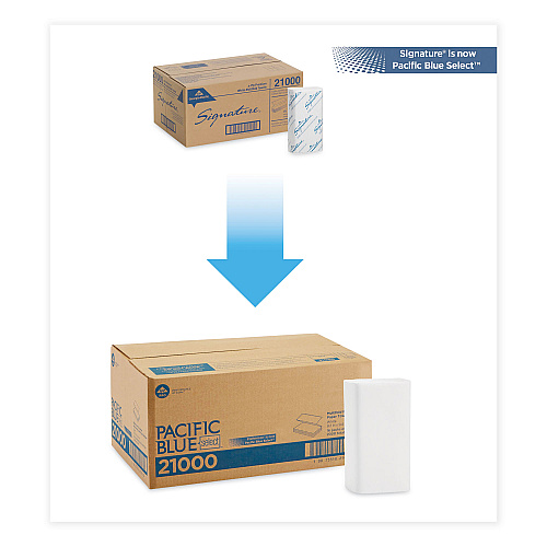 Pacific Blue&reg; Select Multifold Paper Towels, 2-Ply, White, 2000 Towels (21000)