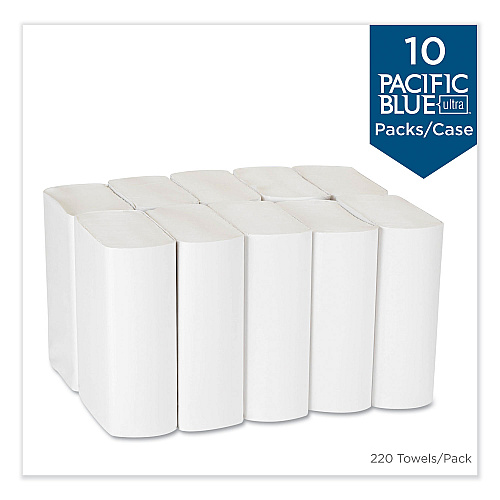 Pacific Blue&reg; Z-Fold Paper Towels, White, 2-Ply, 2200 Towels (20887)