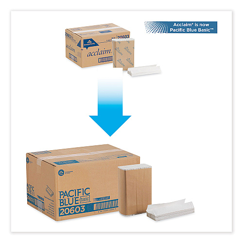 Pacific Blue&trade; Basic C-Fold Paper Towels, 1-Ply, White, 2400 Towels (20603)