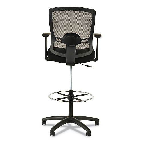 Alera Etros Series Mesh Stool, Supports Up to 275 lb, 25.19" to 35.23" Seat Height, Black (ALEET4614)