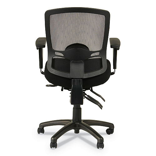Alera Etros Series Mesh Mid-Back Petite Multifunction Chair, Supports Up to 275 lb, 17.16" to 20.86" Seat Height, Black (ALEET4017)