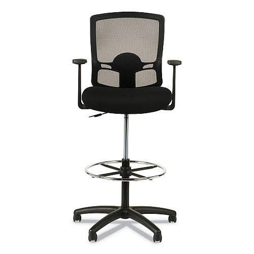 Alera Etros Series Mesh Stool, Supports Up to 275 lb, 25.19" to 35.23" Seat Height, Black (ALEET4614)