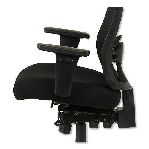 Alera Etros Series Mesh Mid-Back Petite Multifunction Chair, Supports Up to 275 lb, 17.16" to 20.86" Seat Height, Black (ALEET4017)