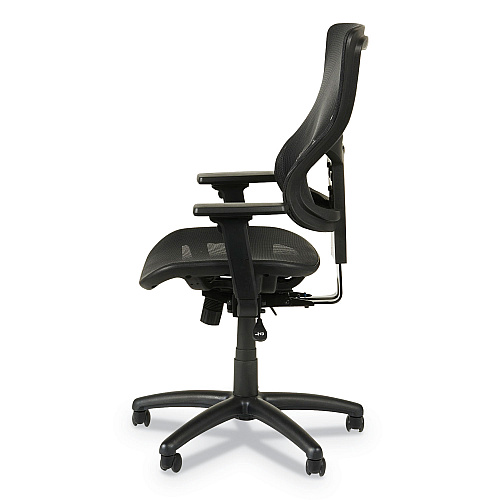 Alera Elusion II Series Suspension Mesh Mid-Back Synchro Seat Slide Chair, Supports 275 lb, 16.34" to 20.35" Seat, Black (ALEELT4218S)