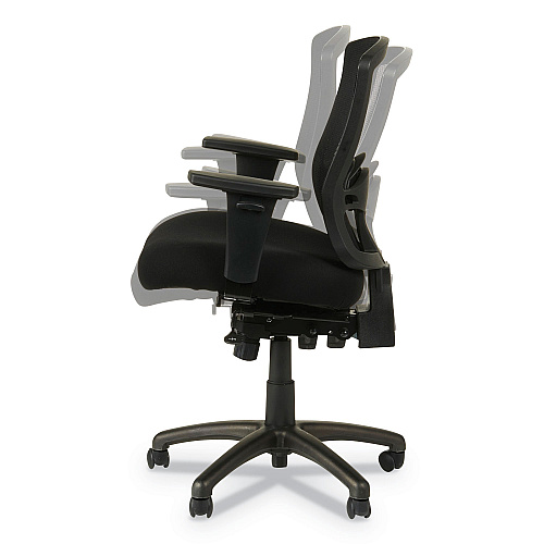 Alera Etros Series Mesh Mid-Back Petite Multifunction Chair, Supports Up to 275 lb, 17.16" to 20.86" Seat Height, Black (ALEET4017)