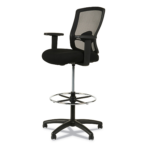 Alera Etros Series Mesh Stool, Supports Up to 275 lb, 25.19" to 35.23" Seat Height, Black (ALEET4614)