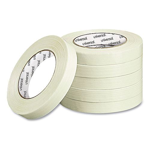 Universal 190# Medium Grade Filament Tape, 3" Core, 18 mm x 54.8 m, Clear (UNV78034)