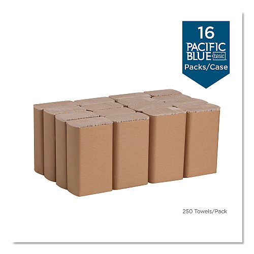 Pacific Blue&reg; Multifold Paper Towels, 1-Ply, Brown, 4,000 Towels (23304)