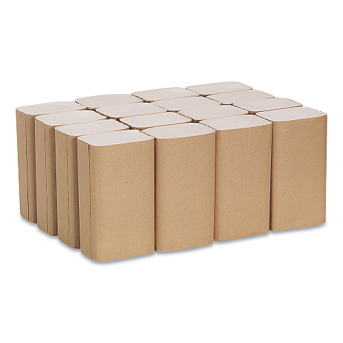 Pacific Blue&reg; Singlefold Paper Towels, 1-Ply, Brown, 4000 Towels (23504)