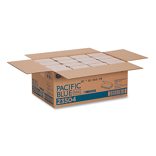 Pacific Blue&reg; Singlefold Paper Towels, 1-Ply, Brown, 4000 Towels (23504)