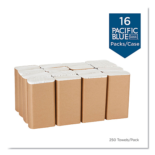 Pacific Blue&reg; Multifold Paper Towels, 1-Ply, White, 4000 Towels (24590)