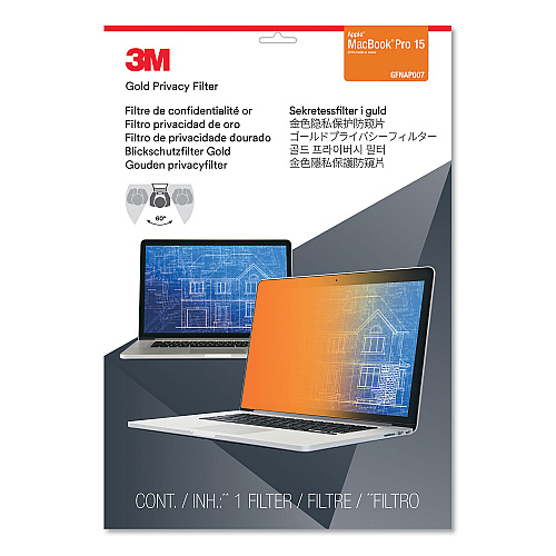3M Gold Frameless Privacy Filter for 15.4" Widescreen MacBook Pro Touch, 16:10 Aspect Ratio (GFNAP007)