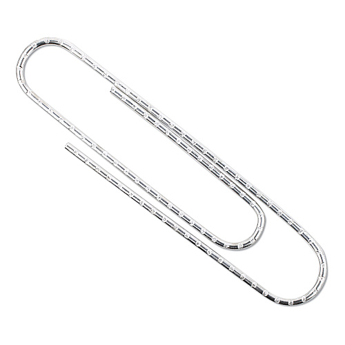 Acco&reg; Non-Skid Premium Paper Clips, Jumbo, Silver, 1,000 Paper Clips (72510)