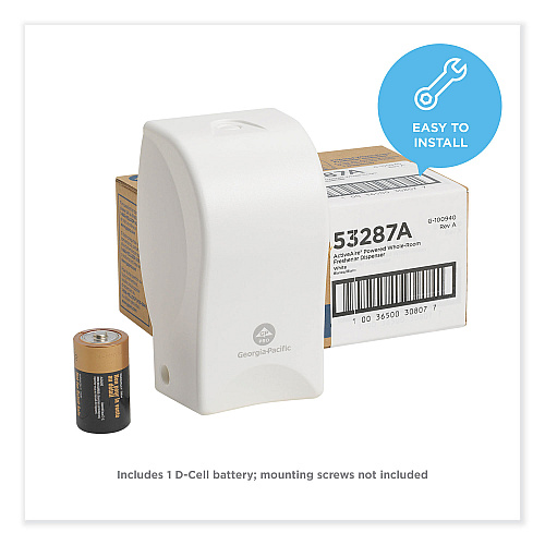 Georgia Pacific Professional ActiveAire Powered Whole-Room Freshener Dispenser, 4.38"  x 4" x 7.81'', White (53287A)