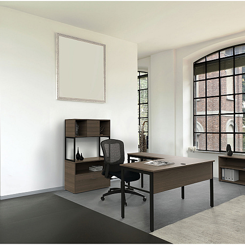 Linea Italia Urban 36" Credenza, Bottom Pedestal, 35.25w x 15.25d x 23.75h, Ash (UR604ASH)