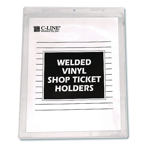 C-Line Clear Vinyl Shop Ticket Holders, Both Sides Clear, 50 Sheets, 9 x 12, 50/Box (80912)