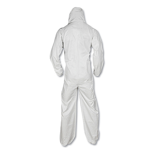 KleenGuard A20 Elastic Back and Ankle Hood and Boot Coveralls, X-Large, White, 24/Carton (49124)