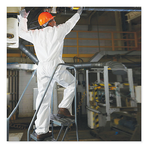 KleenGuard A30 Elastic-Back Coveralls, White, X-Large, 25/Carton (46004)