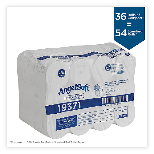 Angel Soft&reg; Coreless Toilet Paper, 2-Ply, 750 Sheets, 36 Rolls (19371CT)