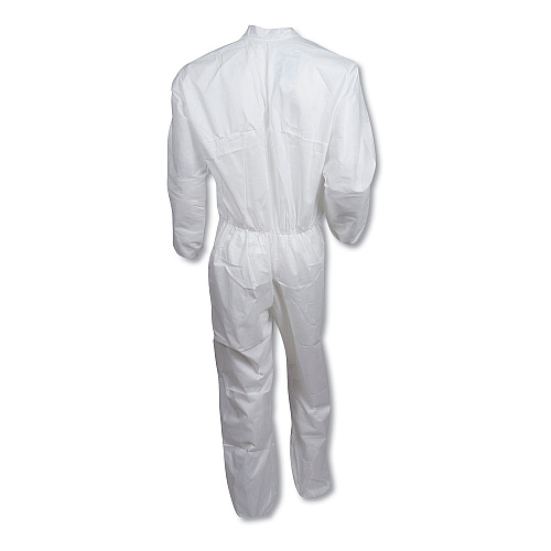 KleenGuard A30 Elastic-Back and Cuff Coveralls, X-Large, White, 25/Carton (46104)