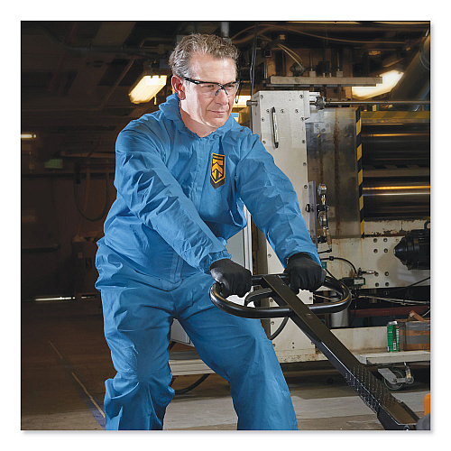 KleenGuard A20 Elastic Back Wrist/Ankle, Hood/Boots Coveralls, 4X-Large, Blue, 20/Carton (58527)
