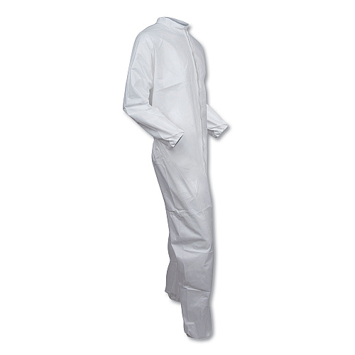 KleenGuard A40 Coveralls, Open Wrists and Ankles, White, Large, 25/Carton (44303)