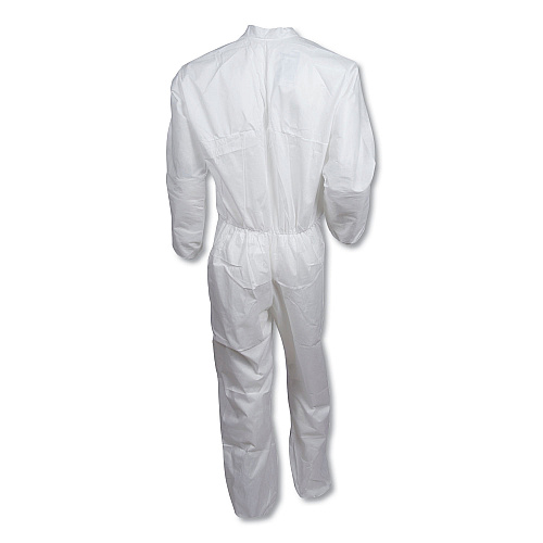 KleenGuard A30 Elastic-Back Coveralls, White, X-Large, 25/Carton (46004)