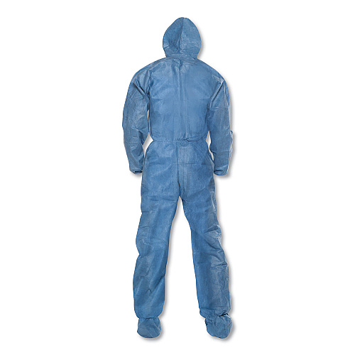 KleenGuard A20 Elastic Back Wrist/Ankle, Hood/Boots Coveralls, 4X-Large, Blue, 20/Carton (58527)