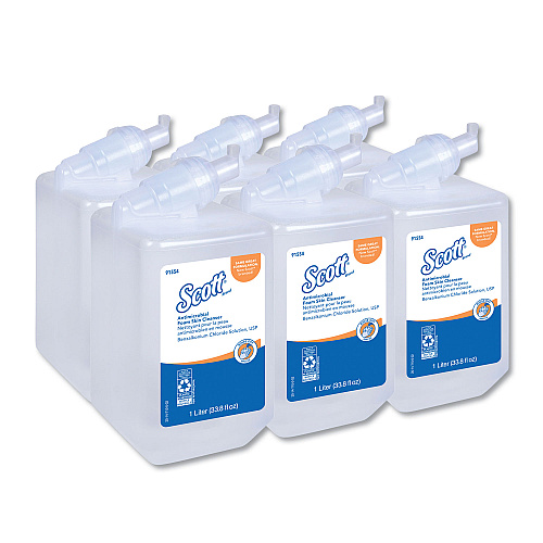 Scott Antimicrobial Foam Skin Cleanser Refill, Fresh Scent, 1,000 mL, 6/Carton (91554CT)